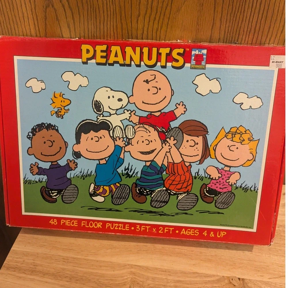 Vintage 1998 Peanuts Floor Puzzle Charlie Brown Snoopy 48 Piece 3ft x 2ft Ceaco